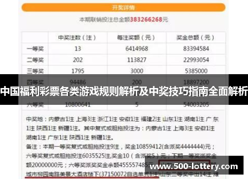 中国福利彩票各类游戏规则解析及中奖技巧指南全面解析